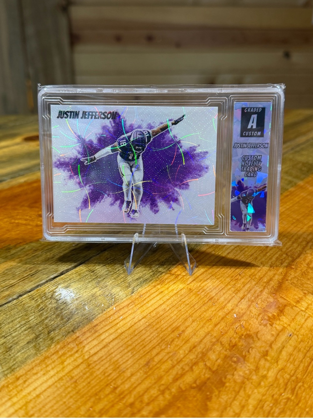 Justin Jefferson Minnesota Vikings Color Burst Custom Football Slab